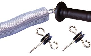 Poortgreep met haken incl. veer 5 cm