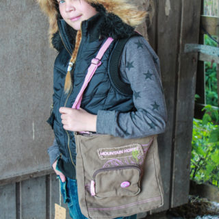 Poets tas bruin met roze