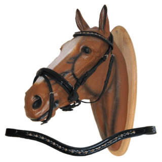 HB Hoofdstel Tripoli shine zwart/wit